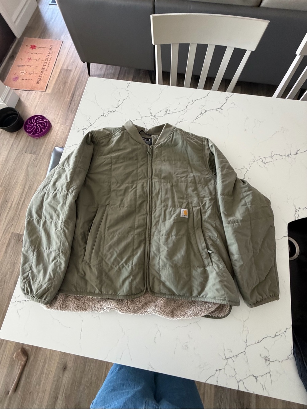 Carhartt Women's Olive Green Zip-Front Field Jacket